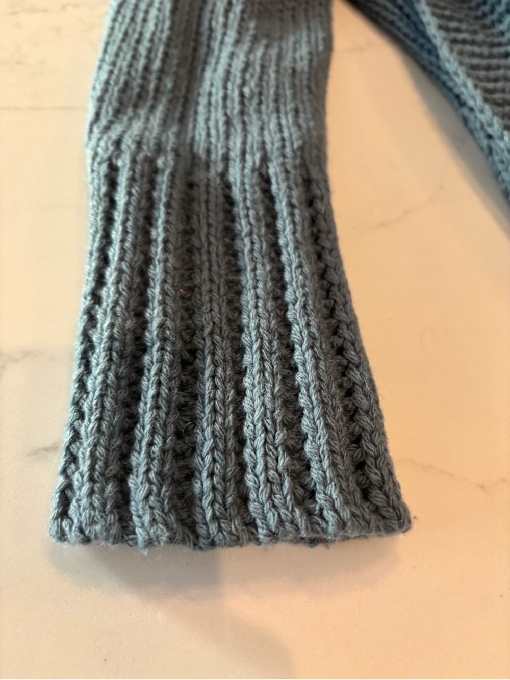 Angel Of The North Slate Blue Ruffled Open-Front Cardigan CT - Picture 9 of 11